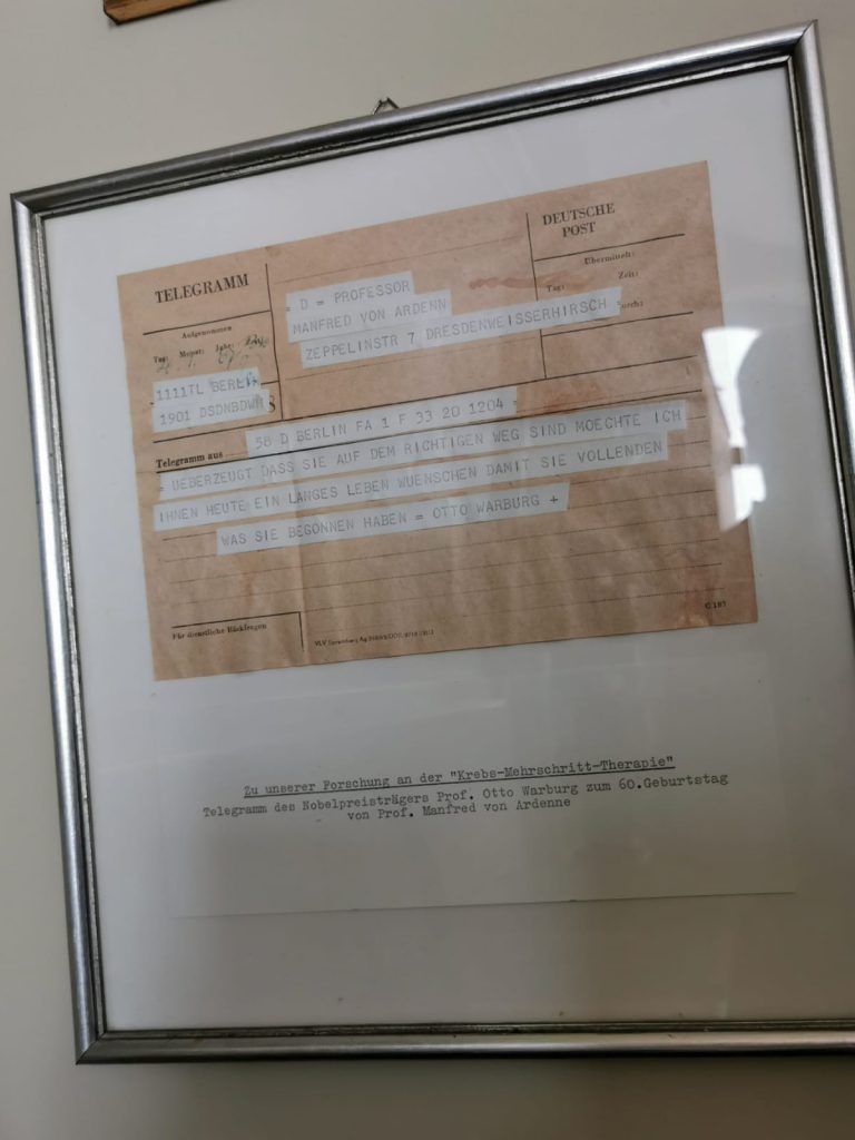 Brief van Otto Warburg aan Manfred von Ardenne 60e verjaardag