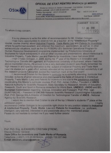 Un'altra lettera di raccomandazione.
